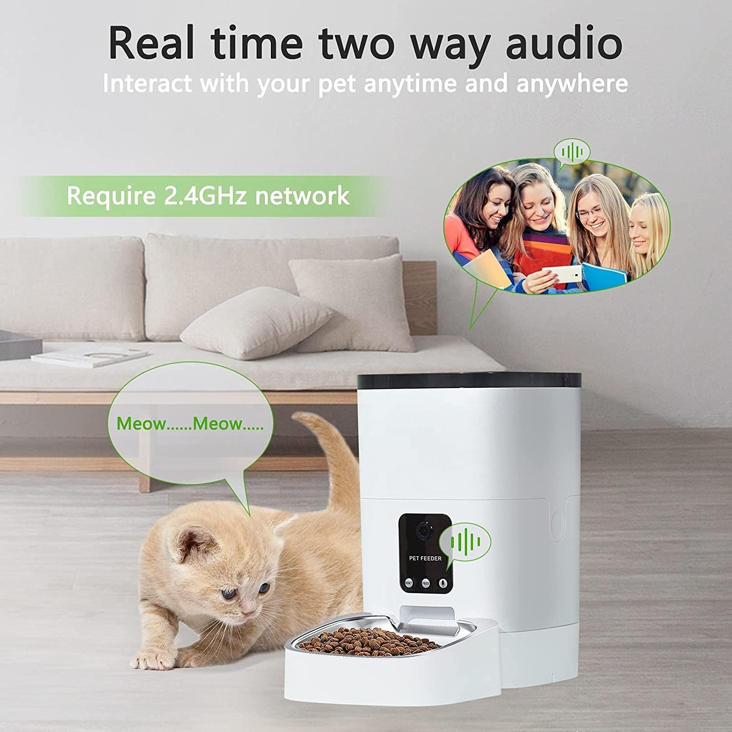 Timer HD 1080P Camera Night Vision WiFi Enabled App Pet Feeder Wifi Camera Pet Feeder