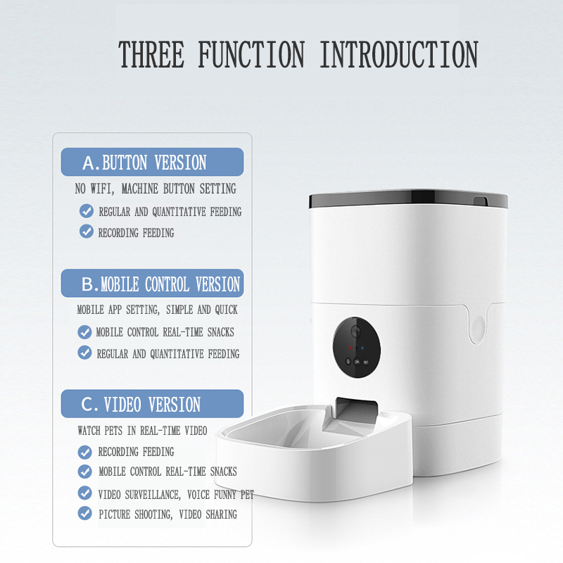 Factory Supplier 4L Pet Bowls Voice Interaction Mobile APP Connect Automatic Pet Feeder