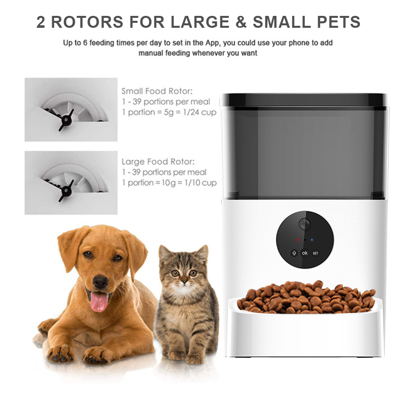 Portable Smart Life App 4L Pet Bowls Video Camera Voice Interaction Automatic Pet Feeder