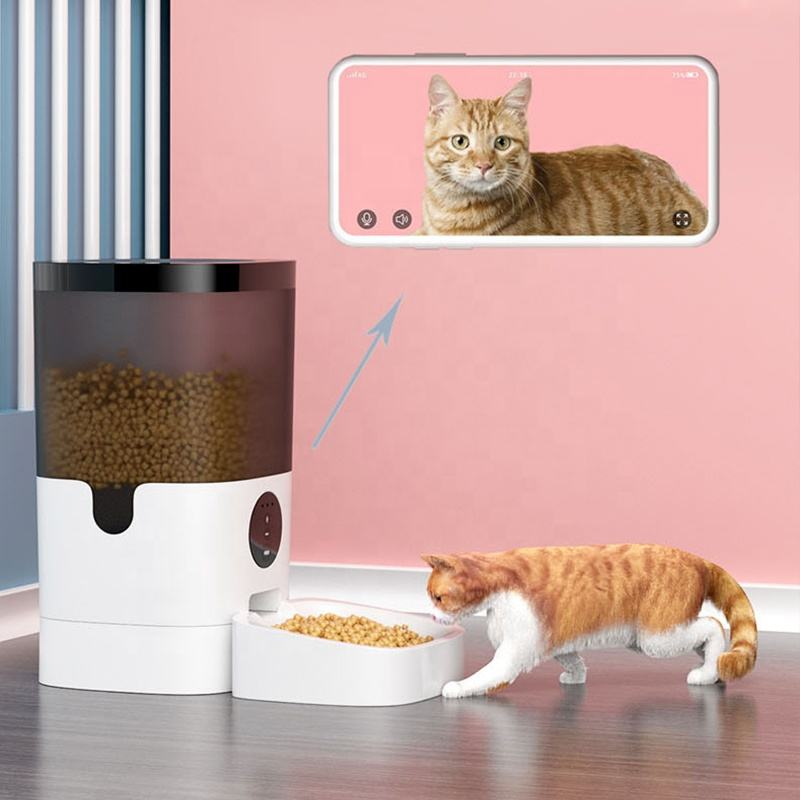 Mobile Phone Control Audio WiFi Smart Pet Feeder HD 1080P Camera 6L Video Automatic