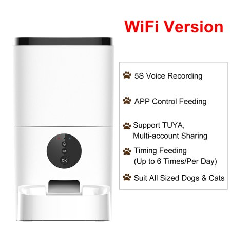 App Control WiFi Enable Smart Pet Dog Food Dispenser Automatic Cat Pet Feeder